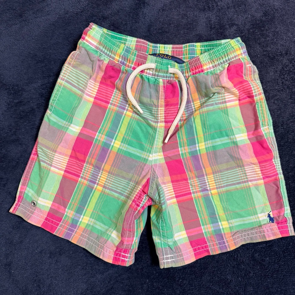 Ralph Lauren Kids’ Swim Trunks – Multicolor Plaid